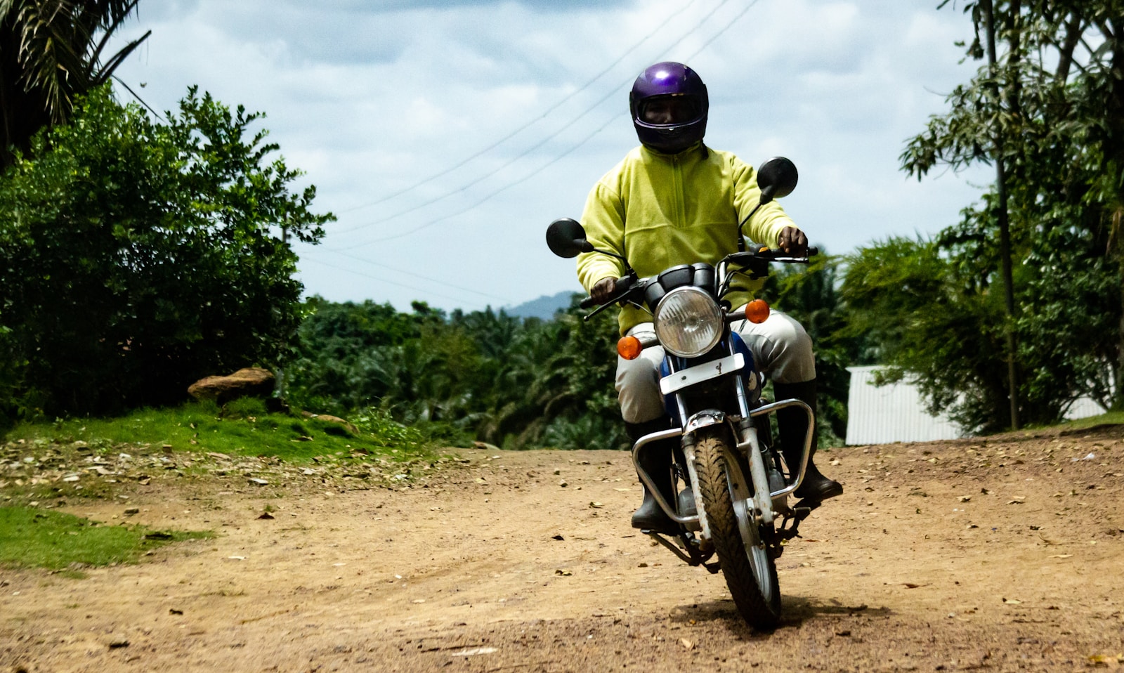 man riding motorcycle